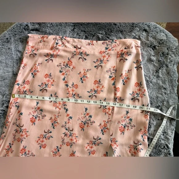Charlotte Russe Pink Burgundy Floral Maxi Skirt Rayon Boho XL Extra Large GUC - Picture 11 of 15
